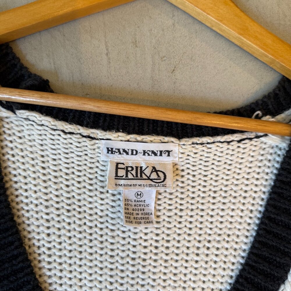 Vintage Hand Knit Erika Button-Down Sweater - Picture 3 of 4